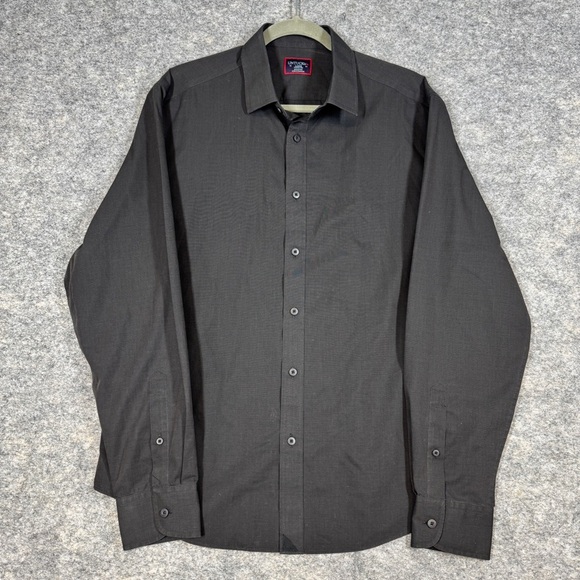 UNTUCKit Black Wrinkle-Free Button Down Shirt Men’s Cotton Dress Work Large - Picture 2 of 15